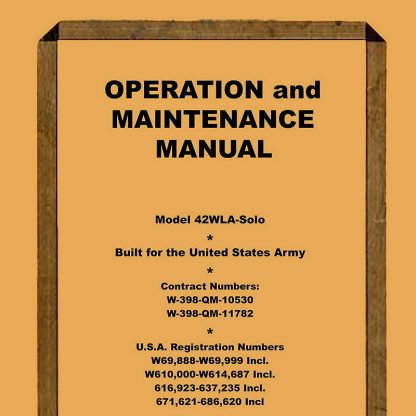 1942 WLA Solo Model Service Manual