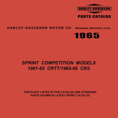 1961-1966 CRTT & CRS Sprint Competition Parts Catalog